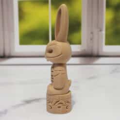 Carved Wood-Style Bunny Totem Pole - Left