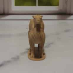 Carved Wood-Style Camel Sculpture - Front
