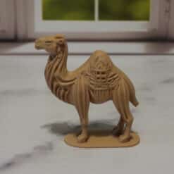 Carved Wood-Style Camel Sculpture - Left