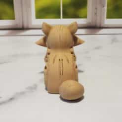 Carved Wood-Style Cute Raccoon Sculpture - Back