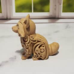 Carved Wood-Style Cute Raccoon Sculpture - Left