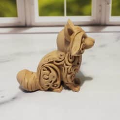 Carved Wood-Style Cute Raccoon Sculpture - Right