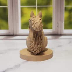 Carved Wood-Style Cute Squirrel Sculpture - Back