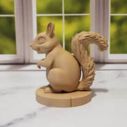 Carved Wood-Style Cute Squirrel Sculpture - Left