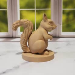 Carved Wood-Style Cute Squirrel Sculpture - Right