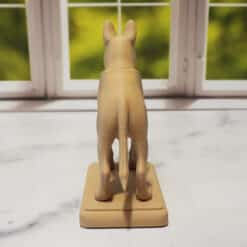 Carved Wood-Style Dog Sculpture - Back