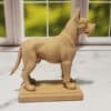 Carved Wood-Style Dog Sculpture - Right