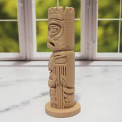 Carved Wood-Style Eagle Totem Pole - Left
