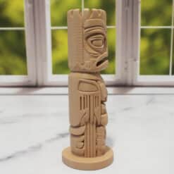 Carved Wood-Style Eagle Totem Pole - Right
