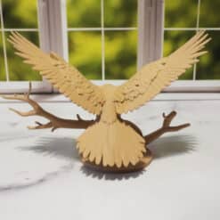 Carved Wood-Style Eagle with Wings Spread Sculpture - Back