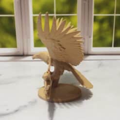 Carved Wood-Style Eagle with Wings Spread Sculpture - Left