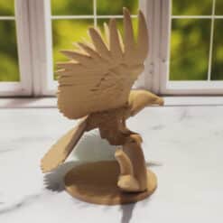 Carved Wood-Style Eagle with Wings Spread Sculpture - Right