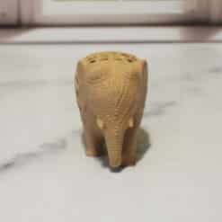 Carved Wood-Style Elephant Sculpture - Front