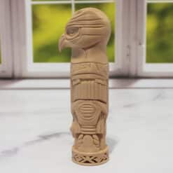 Carved Wood-Style Falcon Totem Pole - Left
