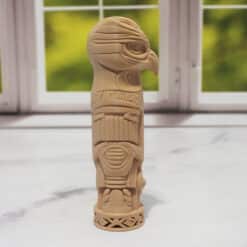 Carved Wood-Style Falcon Totem Pole - Right