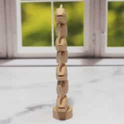 Carved Wood-Style Fish Totem Pole - Left