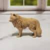 Carved Wood-Style Fluffy Timberwolf Sculpture - Left