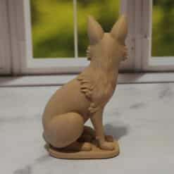 Carved Wood Style Fox Sculpture - Right