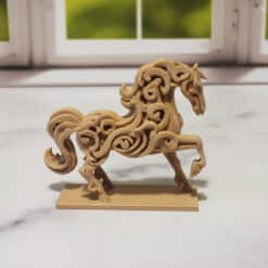 Carved Wood-Style Horse Sculpture - Right