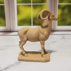 Carved Wood-Style Ibex Sculpture - Right