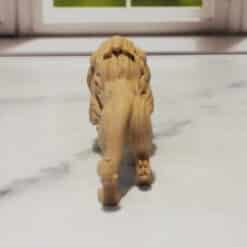 Carved Wood-Style Lion Sculpture - Back