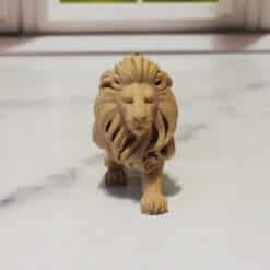 Carved Wood-Style Lion Sculpture - Front