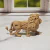 Carved Wood-Style Lion Sculpture - Right