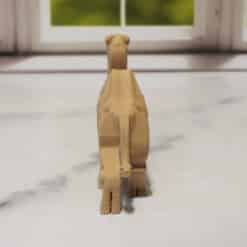 Carved Wood-Style Modern Camel Sculpture - Back