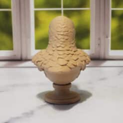 Carved Wood-Style Parrot Bust - Back