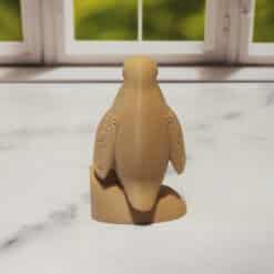 Carved Wood-Style Penguin - Back