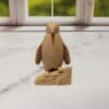 Carved Wood-Style Penguin - Front