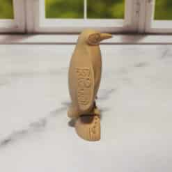 Carved Wood-Style Penguin - Right
