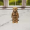 Carved Wood-Style Penguin Totem - Front