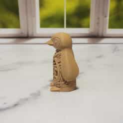 Carved Wood-Style Penguin Totem - Left
