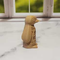 Carved Wood-Style Penguin Totem - Right