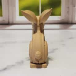Carved Wood-Style Rabbit Sculpture - Back
