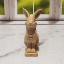Carved Wood-Style Rabbit Sculpture - Front