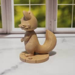 Carved Wood-Style Raccoon Sculpture - Left