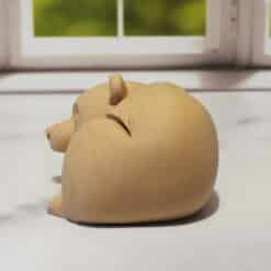 Carved Wood-Style Sleeping Bear Sculpture - Left