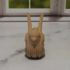 Carved Wood-Style Sparrow Sculpture - Front