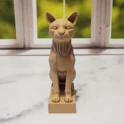 Carved Wood-Style Sphynx Sculpture - Front