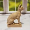 Carved Wood-Style Sphynx Sculpture - Right