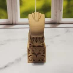 Carved Wood-Style Squirrel on a Box Sculpture - Back