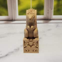 Carved Wood-Style Squirrel on a Box Sculpture - Front