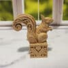 Carved Wood-Style Squirrel on a Box Sculpture - Right