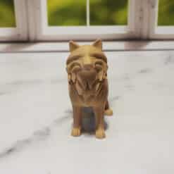 Carved Wood-Style Standing Wolf Sculpture - Front