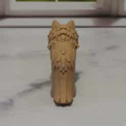 Carved Wood-Style Wolf Sculpture - Back