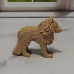 Carved Wood-Style Wolf Sculpture - Right
