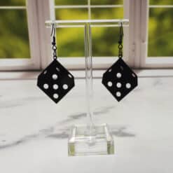 Dice Matte PLA 3D Printed Earrings - Back