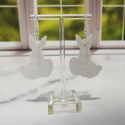 Easter Bunny Holding Egg Earrings - Back